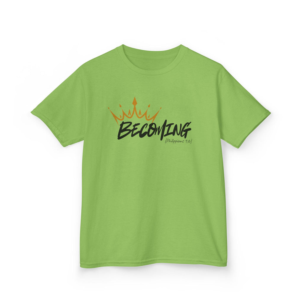 Kids Tee — "Becoming" Crown Graphic Inspirational Shirt