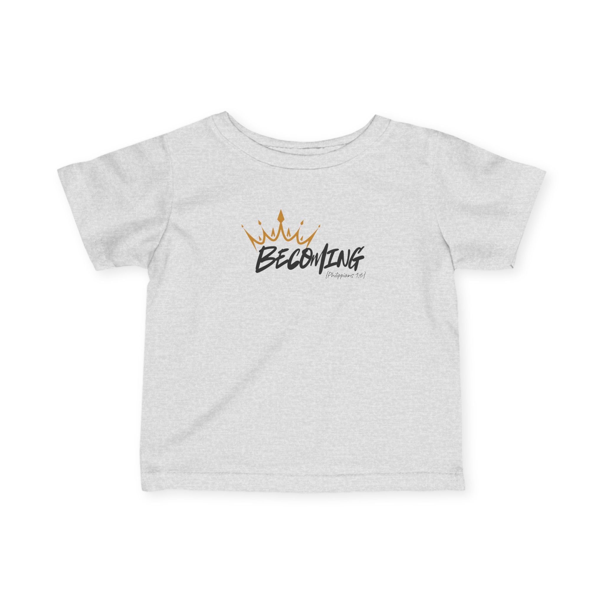 Infant Tee – "Becoming" Crown Baby T‑Shirt (Baby Shower & Newborn Gift)