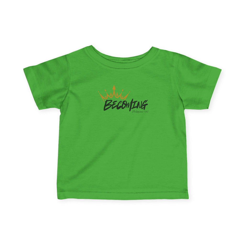 Infant Tee – "Becoming" Crown Baby T‑Shirt (Baby Shower & Newborn Gift)