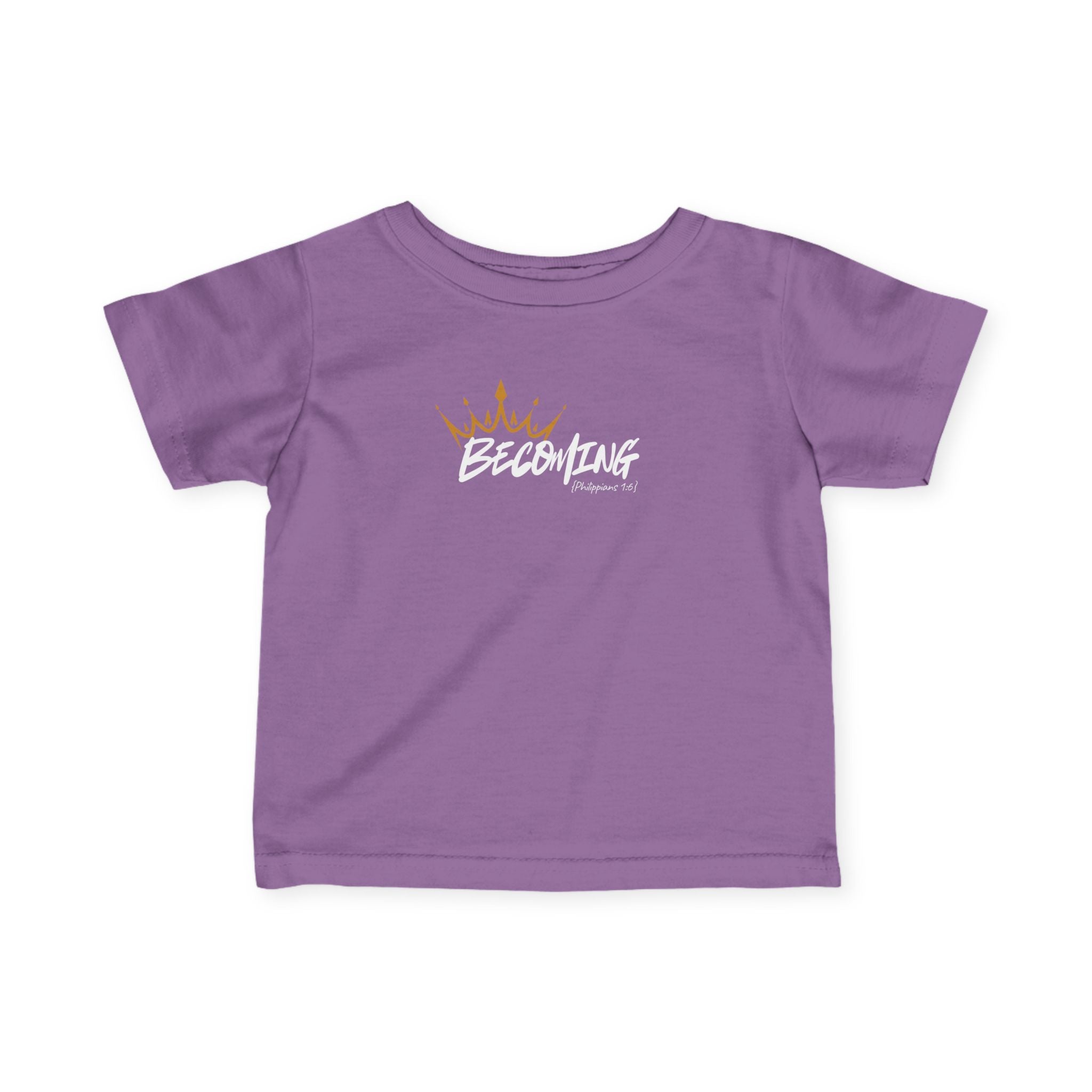 Infant Tee – "Becoming" Crown Baby T‑Shirt (Baby Shower & Newborn Gift)