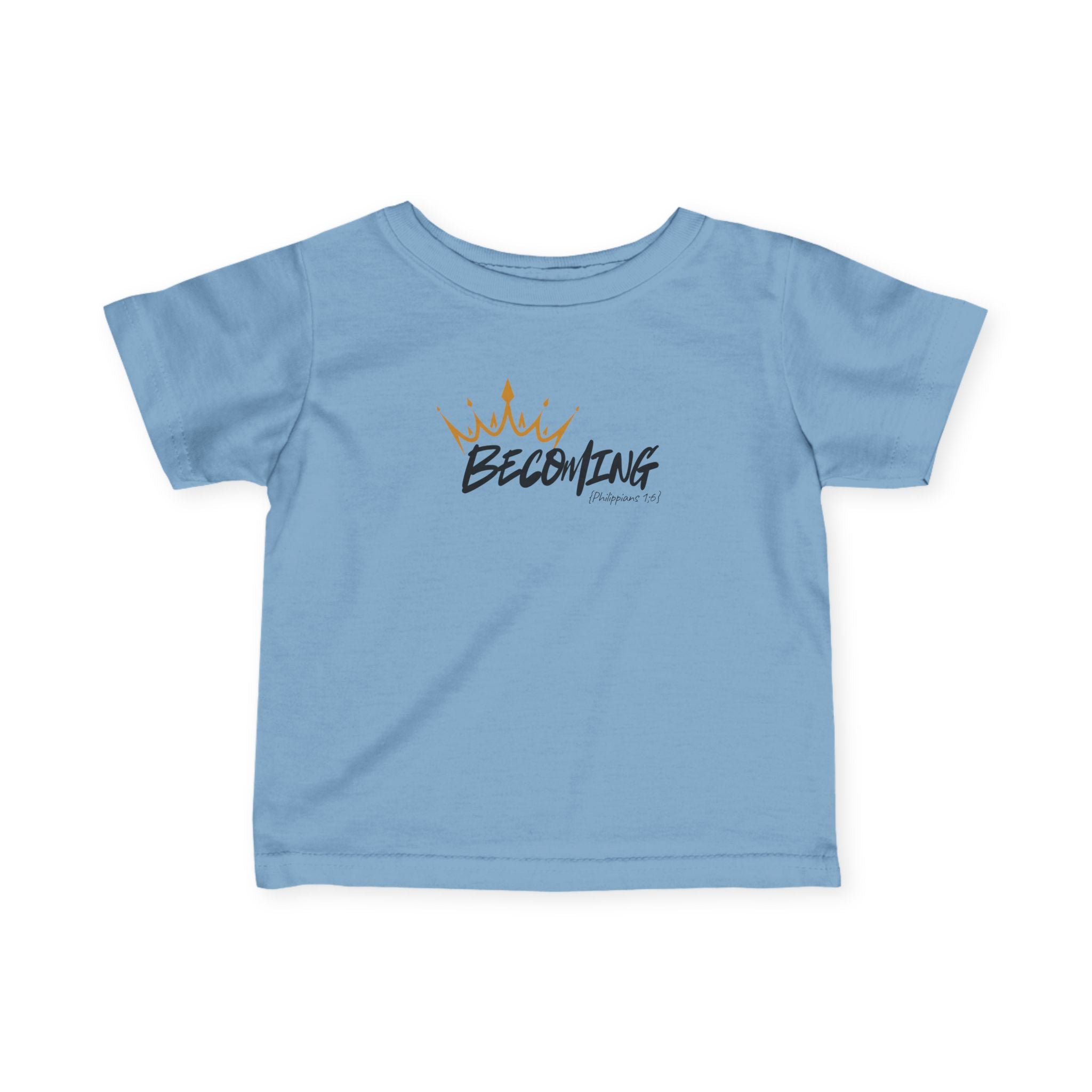 Infant Tee – "Becoming" Crown Baby T‑Shirt (Baby Shower & Newborn Gift)