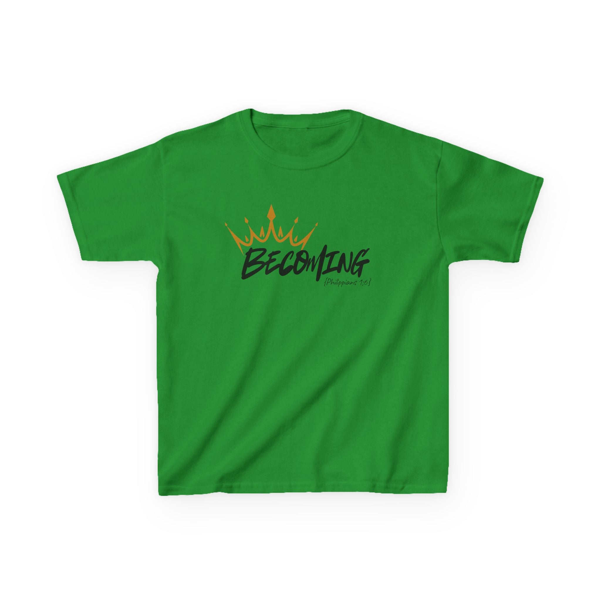 Kids Tee — "Becoming" Crown Graphic Inspirational Shirt
