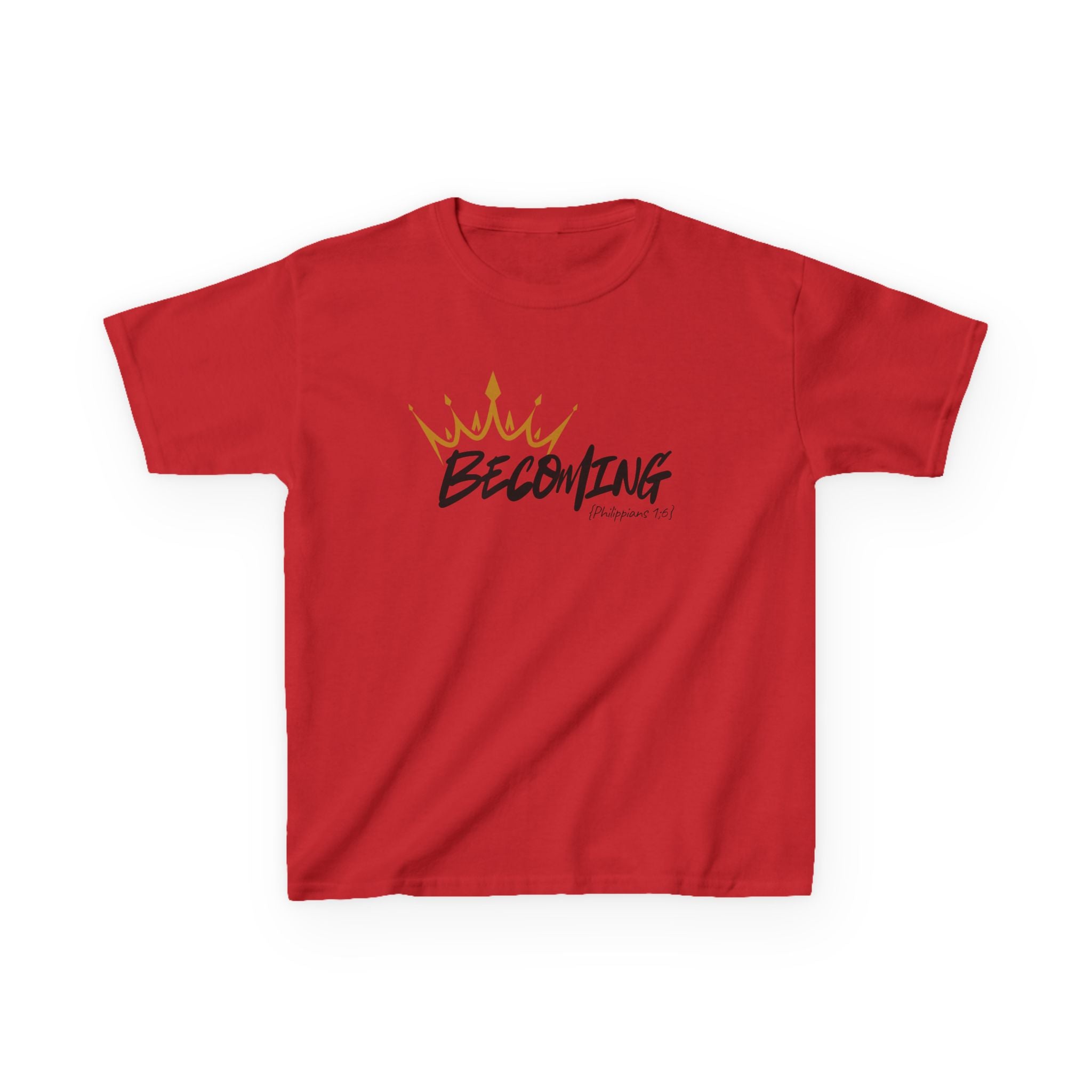Kids Tee — "Becoming" Crown Graphic Inspirational Shirt