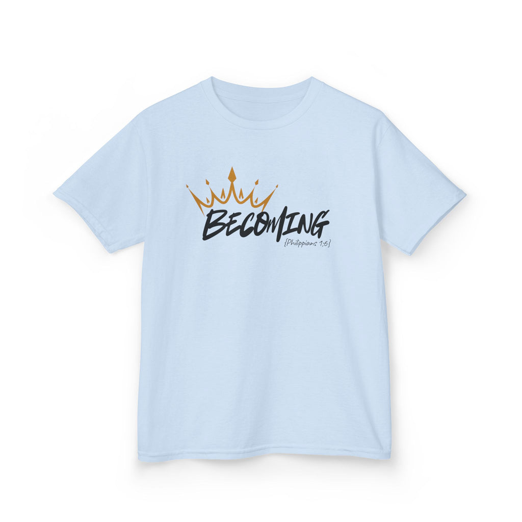 Kids Tee — "Becoming" Crown Graphic Inspirational Shirt