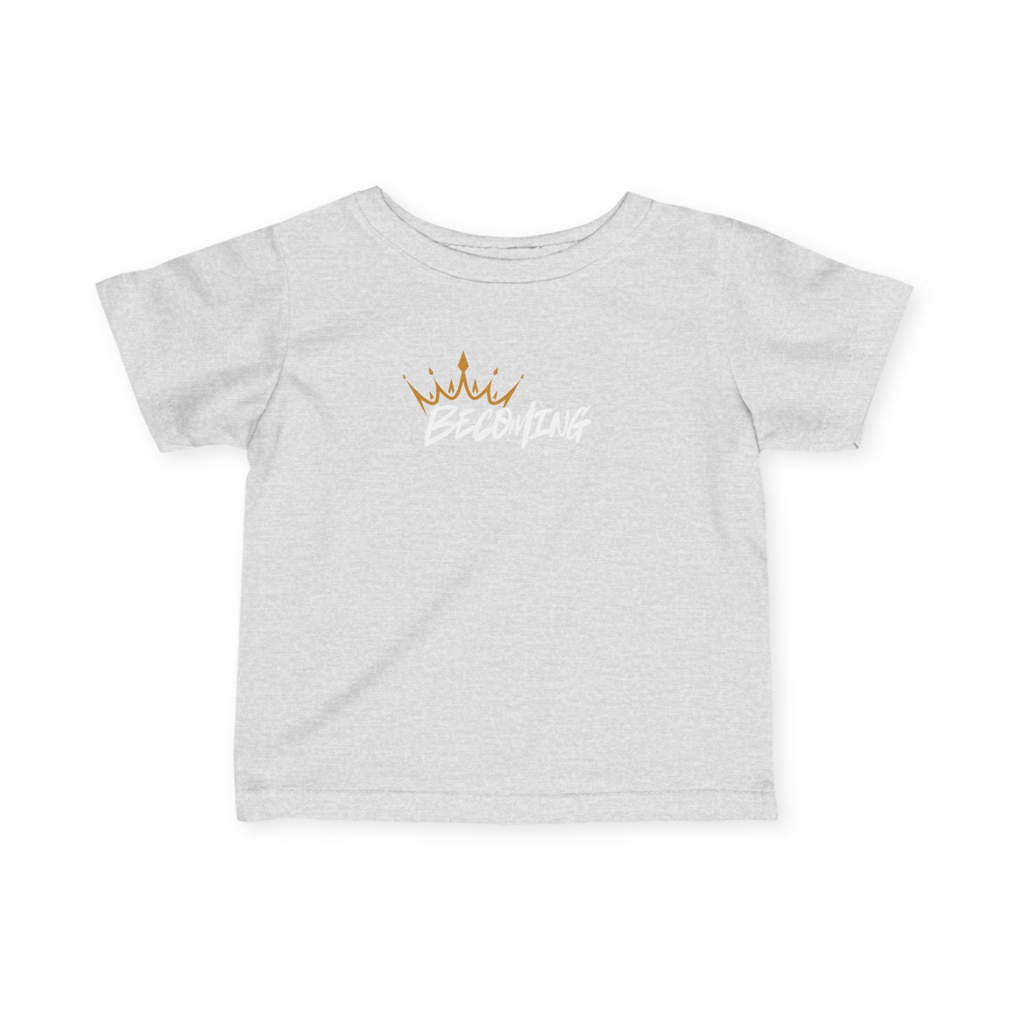 Infant Tee – "Becoming" Crown Baby T‑Shirt (Baby Shower & Newborn Gift)