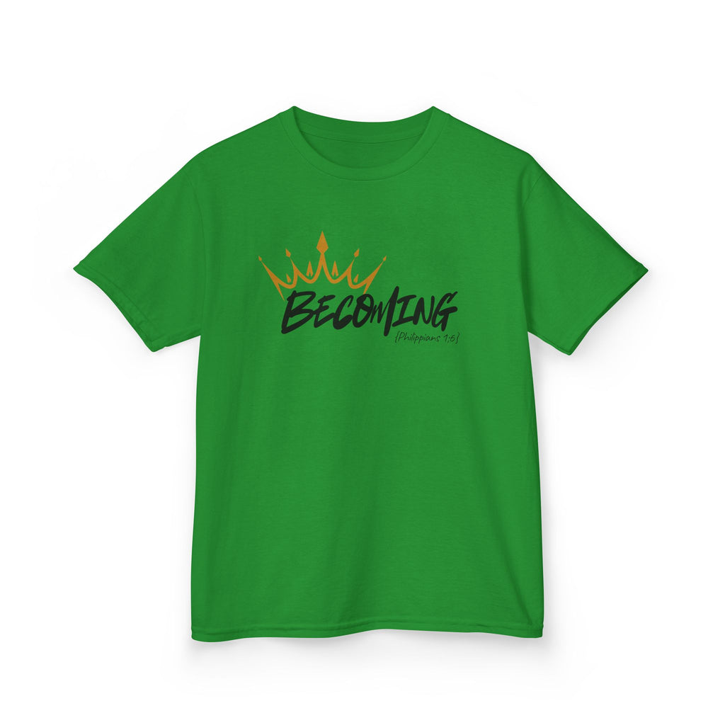 Kids Tee — "Becoming" Crown Graphic Inspirational Shirt